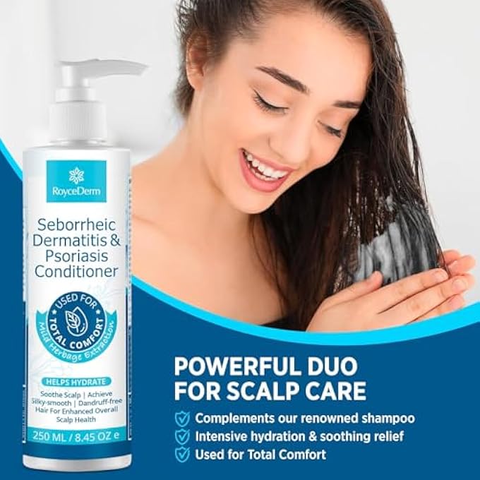 Roycederm SEBORRHEIC DERMATITIS PSORIASIS CONDITIONER: SCALP TREATMENT FOR FOLLICULITIS PSORIASIS DRY ITCHY SCALP OILY HAIR - DANDRUFF CONDITIONER FOR HEALTHY HAIR - Image 3